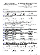 Đề thi khảo sát chất lượng Lớp 12 lần 1 môn Vật lí - Mã đề 004 - Năm học 2017-2018 - Trường THPT Lương Đắc Bằng
